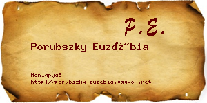 Porubszky Euzébia névjegykártya